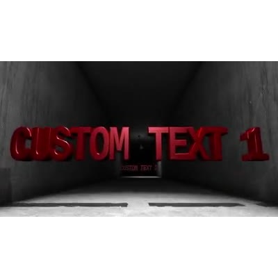 A long dark hallway lit by shadowy lights as your custom text moves by.