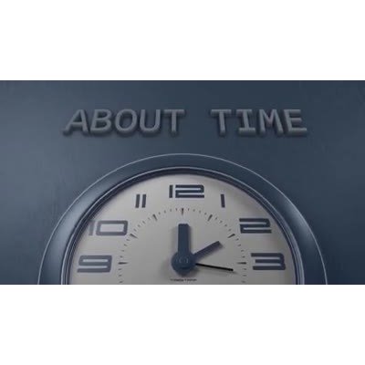 Your custom text above a clock.