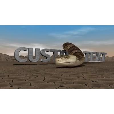 A snake in the desert slithers over your custom text. This text works best in ALL CAPS.