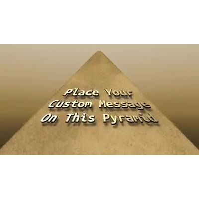 Your custom text in a desert and on a pyramid.