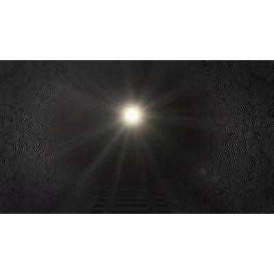This video shows a light at the end of tunnel as you continue to move towards it.