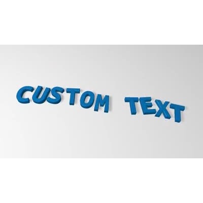 A group of letters fall together and form your custom text.