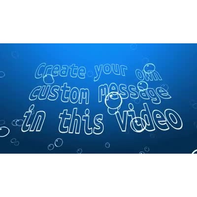 Cartoon bubbles rise underwater around your custom message.