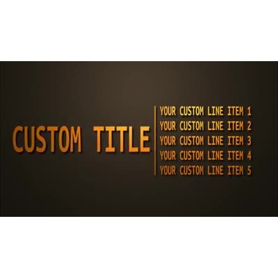 Put your custom text in this title reveal video with an item list.