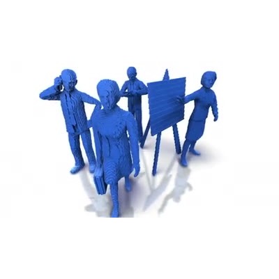 Building blocks come together to assemble standard business poses in this concept of building business.