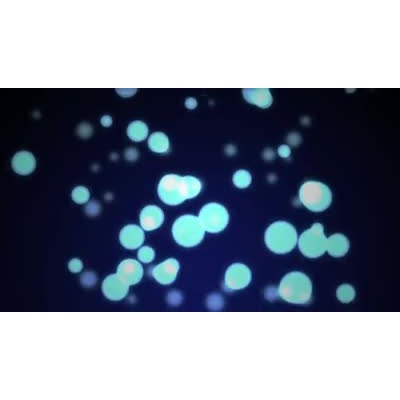 Slowly falling glowing bokeh particles falling from top of screen with a soft gradient background.