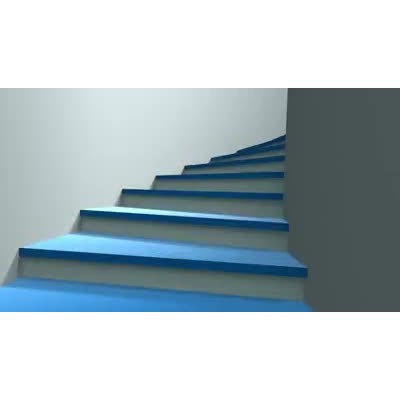 An Animated video background spiraling up a set of stairs.