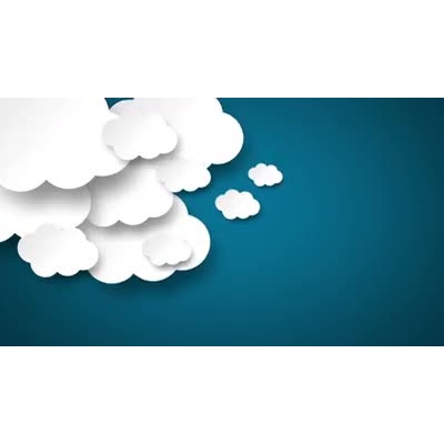 2D Floating clouds moving over color background.