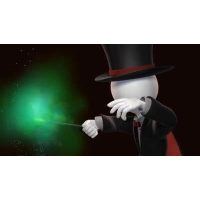 This custom design video shows a magician stick figure using its magic wand to create colorful sparks and a poof of smoke which then your custom images and/or text appear out of it.