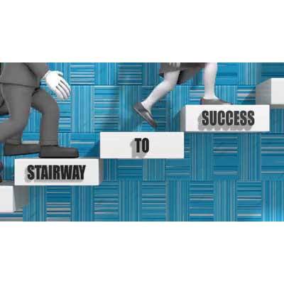 Put your custom text on stairs business people are climbing.