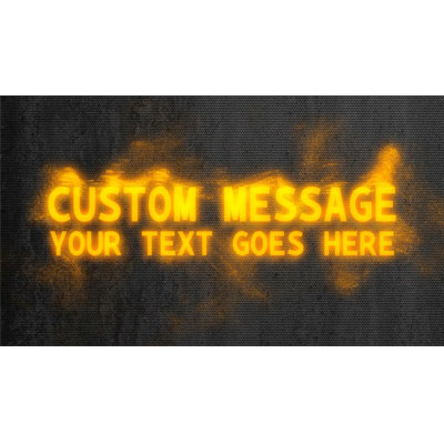 Your custom title and subtitle form from swirling particles.