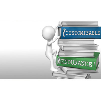 This custom design video shows a figure continuously climbing up a book stack.  You can customize this video by changing the text and adding your own images.