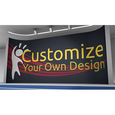 See your custom design on a curved wall in an art gallery.