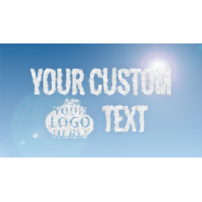 This custom design video shows a smoke flying through the air and your custom design is revealed through the smoke.