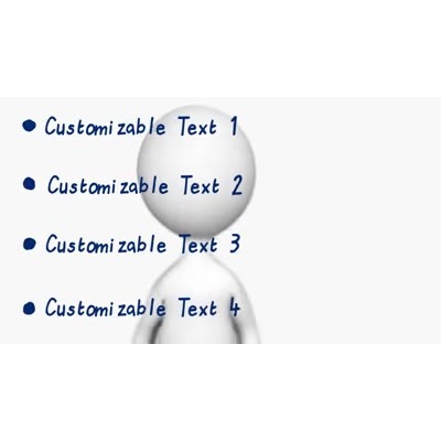 &lt;p&gt;A stick figure writes a four bullet word list. You can add your own words to the list using the customizer.&lt;/p&gt;