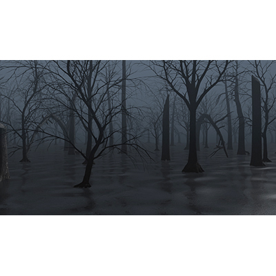 Water ripples as you slowly move through this dead swamp.