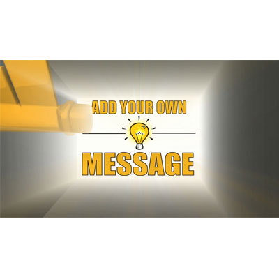 This custom design video shows a door with a keyhole that has light shinning though and a key opens the door revealing your message.