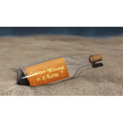 Customize the message inside a glass bottle washed ashore.
