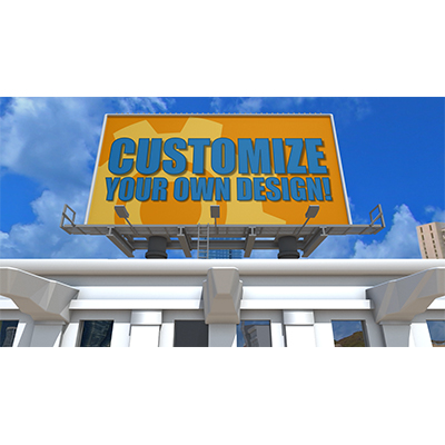 The camera flies down the street and up to your custom designed billboard.