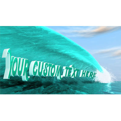 This custom text video shows custom text riding in the barrel of a wave.