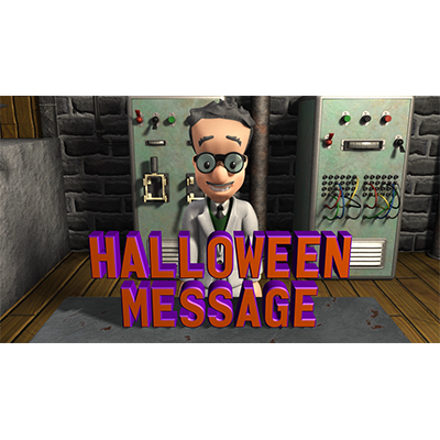 Add your custom message in this Halloween video of a mad scientist in his lab.