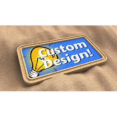 Wind blows sand off an old artifact to reveal your custom design.