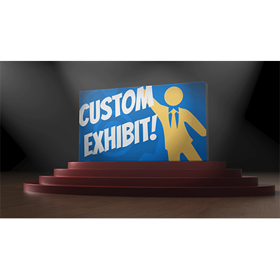 Spotlights shine on your custom message.