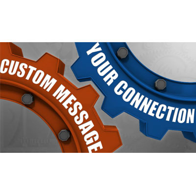 This custom design video shows two gears joining together and then turning to reveal a custom message&lt;br&lt;br&gt;You can customize this video by adding your own text and images using our online customizer.