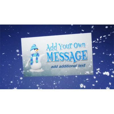 Snowflakes fall across your custom design floating in the wind.