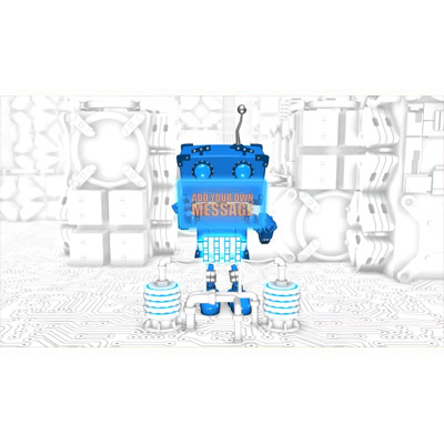 A robot activates an interface and creates your custom title page.