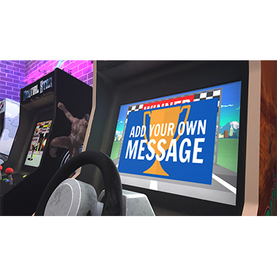 After a player wins at a driving game your custom message appears.