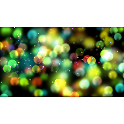 Multicolored lights float and shimmer.