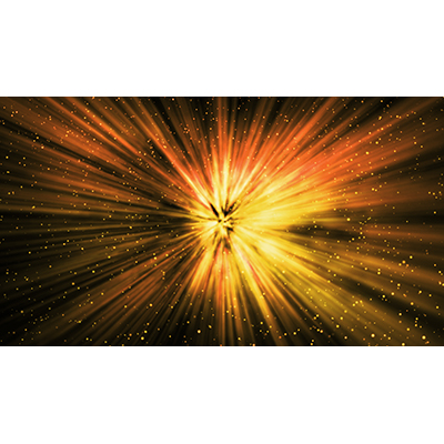 A golden shimmering light streaks toward the camera.