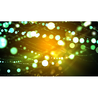 An abstract video of string lights in and out of focus rotating around.