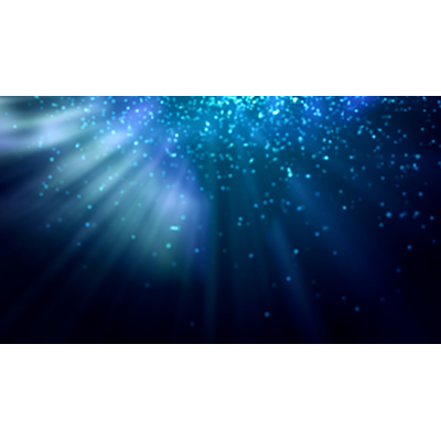 Light rays reveal particles floating underwater.