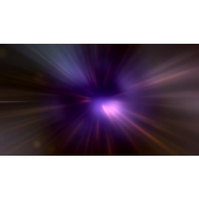 Colorful light rays flowing across the scene.