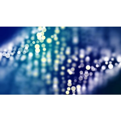 White particles float around randomly on a purple surface.