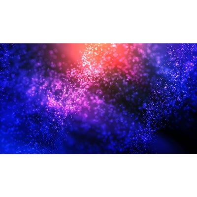 Colorful particles float around randomly.