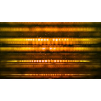 Beaded rows of yellow and orange rotating across a black background.