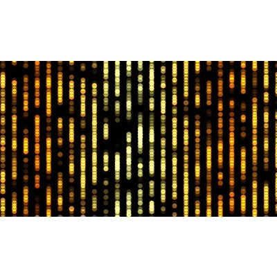 Vertical rows of fluorescent beaming light on a dark background.
