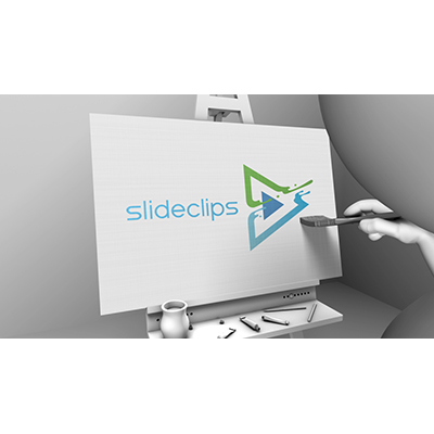 An artist uses a brush to paint your custom logo onto a canvas.