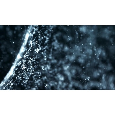 An array of dots in and out of focus randomly spiraling across the background.