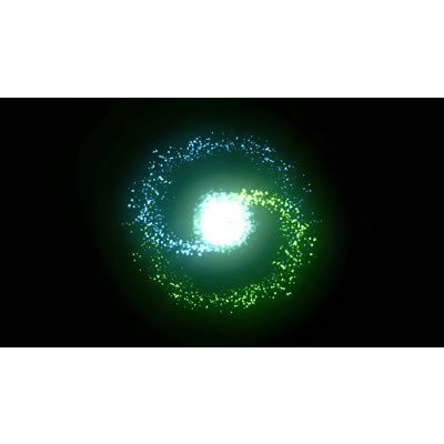 This synergy logo reveal video shows particle lights coming in from each side, then spinning around and colliding the middle to display your logo.