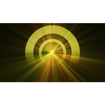 Bright rays gleaming through a half circle.