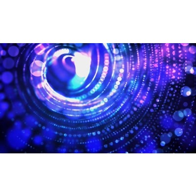 Colorful spinning wheel of particles.