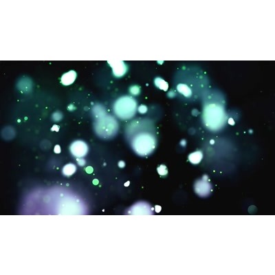 Colorful dots drifting across a dark surface