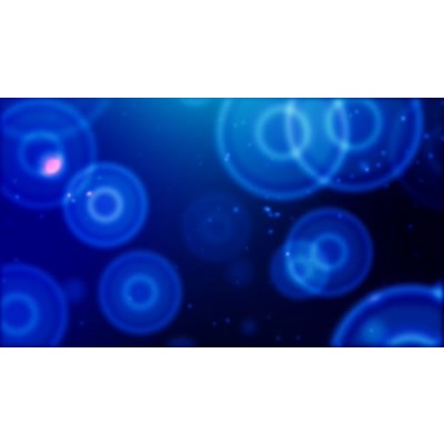 Flowing blue spheres sway and shift.