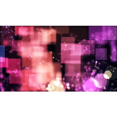Multicolored circles and squares floating across this abstract video.