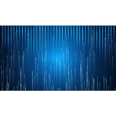 Blue rays reflecting off a dotted surface in this abstract video.