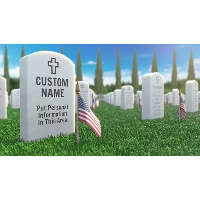 Put your own details on this military headstone to remember someone on Memorial Day.